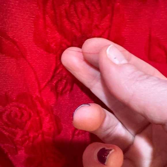 Carolyne Roehm for Neiman Marcus Vintage Dress Sz 8 Red Floral Puff Sleeves - Picture 13 of 13